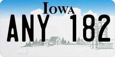 IA license plate ANY182