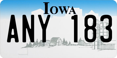 IA license plate ANY183