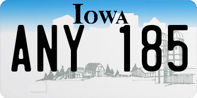 IA license plate ANY185