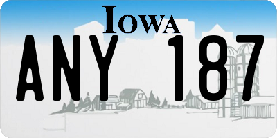 IA license plate ANY187