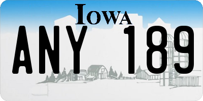 IA license plate ANY189