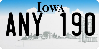 IA license plate ANY190