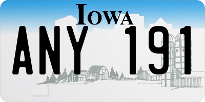 IA license plate ANY191
