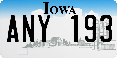 IA license plate ANY193