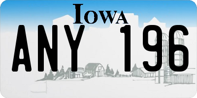 IA license plate ANY196