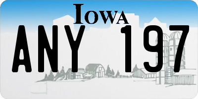 IA license plate ANY197