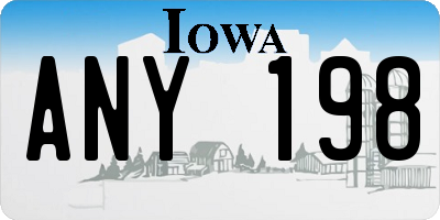 IA license plate ANY198