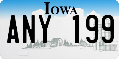 IA license plate ANY199