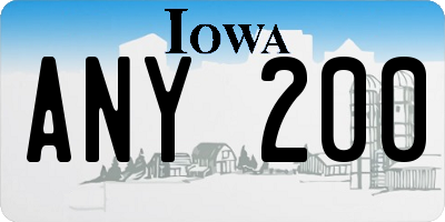 IA license plate ANY200