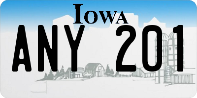 IA license plate ANY201