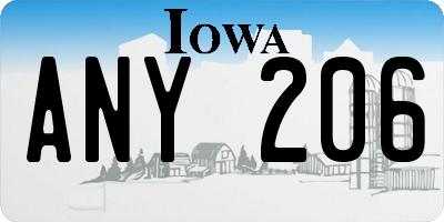 IA license plate ANY206
