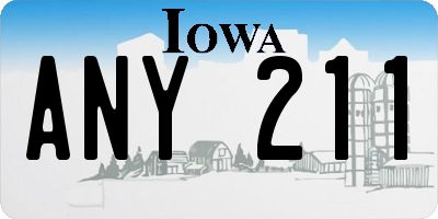 IA license plate ANY211