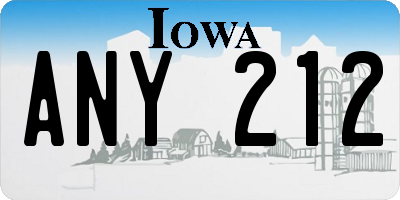 IA license plate ANY212