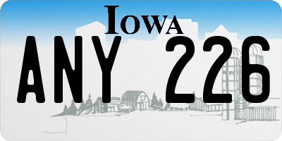 IA license plate ANY226