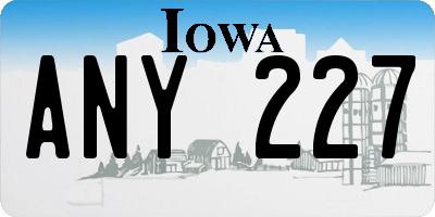 IA license plate ANY227