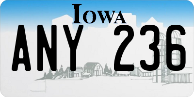 IA license plate ANY236