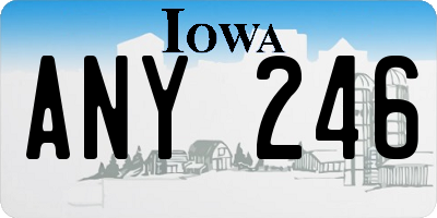IA license plate ANY246