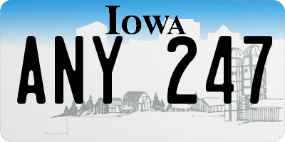 IA license plate ANY247