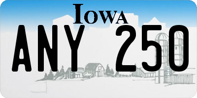 IA license plate ANY250