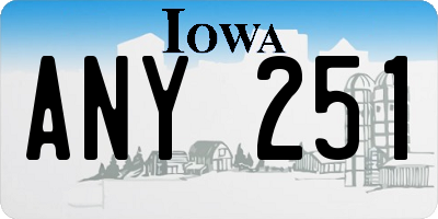 IA license plate ANY251