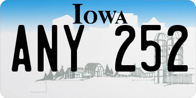 IA license plate ANY252