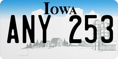 IA license plate ANY253