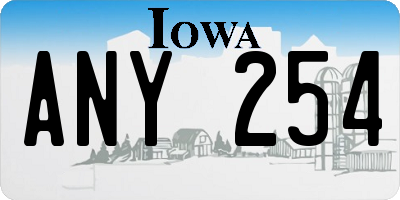 IA license plate ANY254