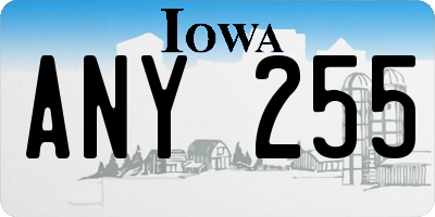 IA license plate ANY255