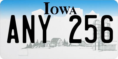 IA license plate ANY256