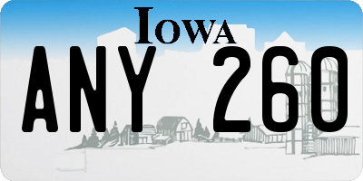 IA license plate ANY260