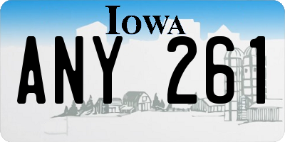 IA license plate ANY261