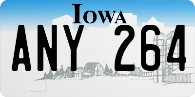 IA license plate ANY264