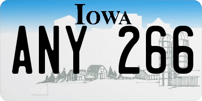 IA license plate ANY266