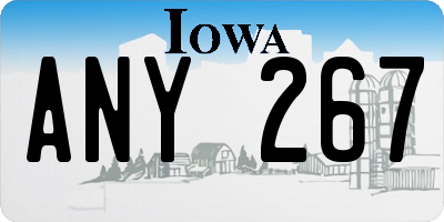 IA license plate ANY267
