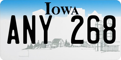 IA license plate ANY268