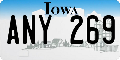 IA license plate ANY269