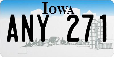 IA license plate ANY271