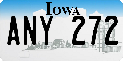 IA license plate ANY272