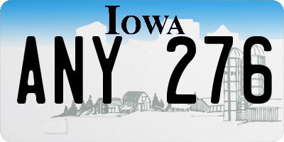 IA license plate ANY276