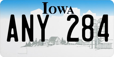 IA license plate ANY284