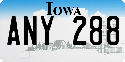 IA license plate ANY288