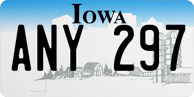 IA license plate ANY297