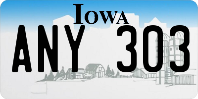 IA license plate ANY303