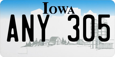 IA license plate ANY305