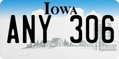 IA license plate ANY306
