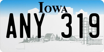 IA license plate ANY319