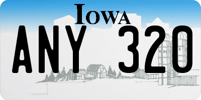 IA license plate ANY320