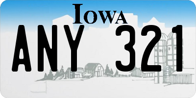 IA license plate ANY321