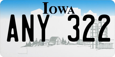 IA license plate ANY322