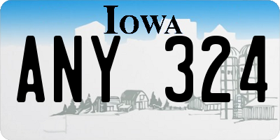 IA license plate ANY324